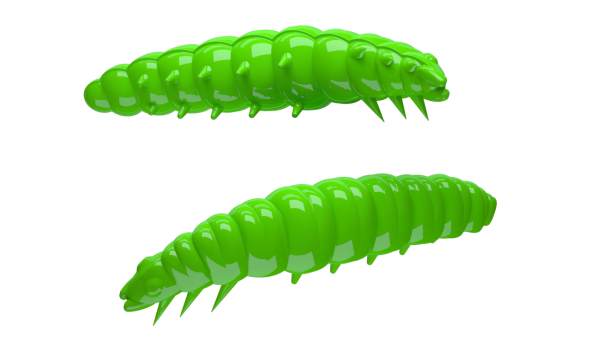 LIBRA LURES LARVA 30 mm CHEESE 15 Stück ,Farbe 026, Hot Green
